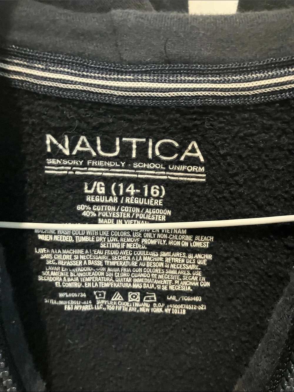 Nautica Kids Dark Navy Full-Zip Hoodie